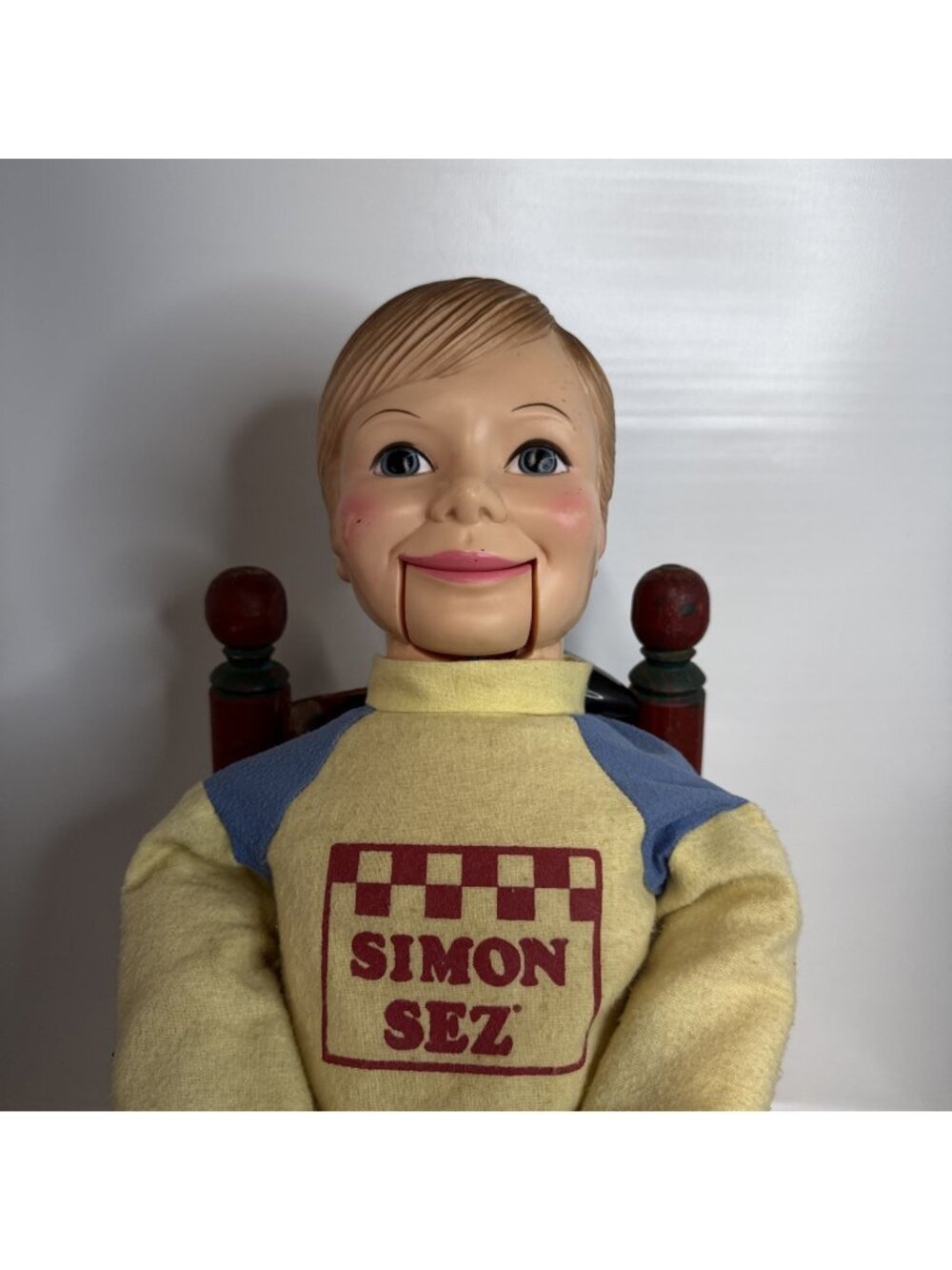 Vtg 1973 Simon Sez Ventriloquist Dummy/Doll - Stick Control- WORKS - READ